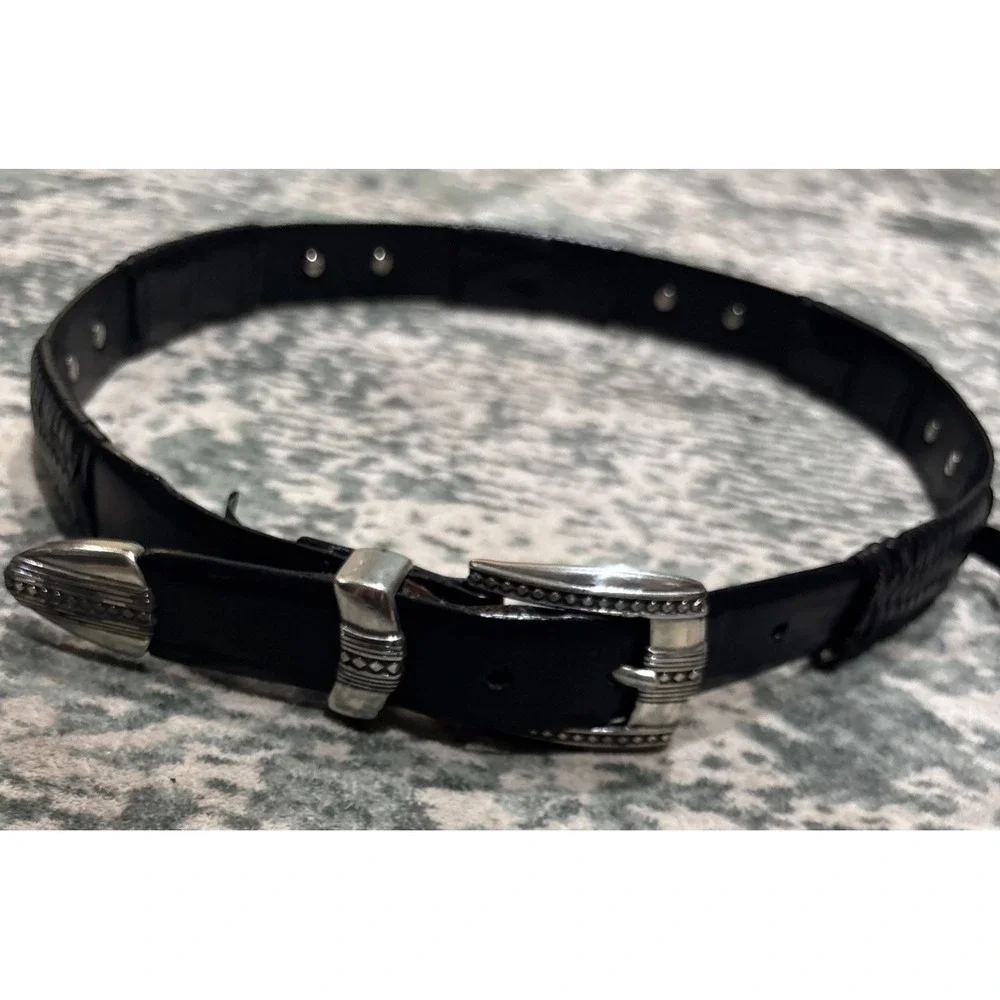 vintage Brighton leather belt 98503 Black Size 36 *flaws